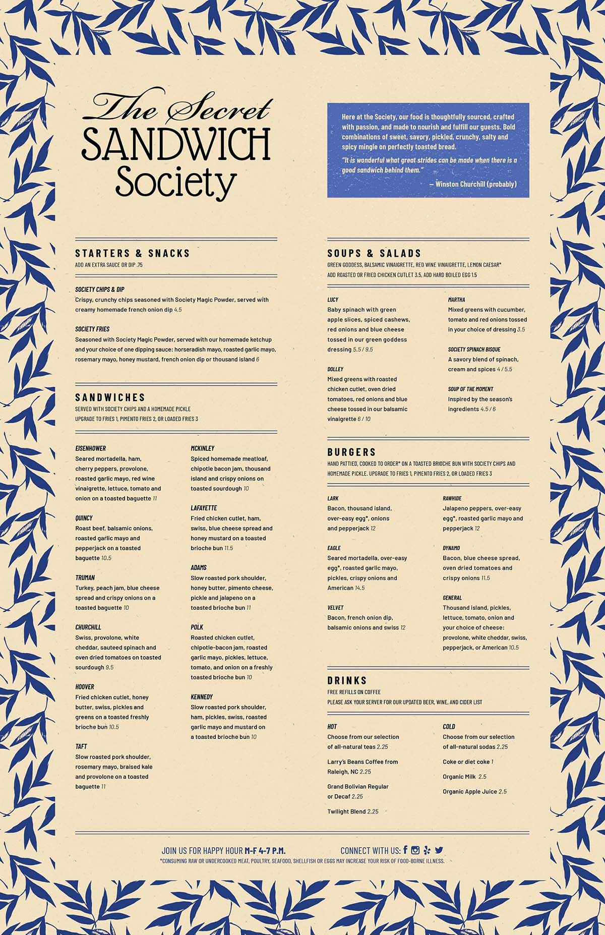 menu layout